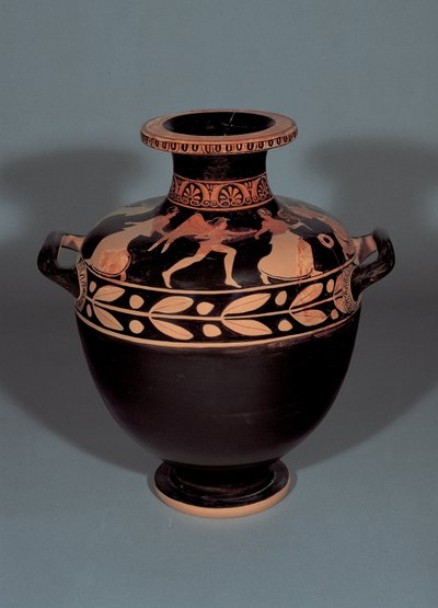 Attisk rødfigur hydria, der forestiller Boreas, der forfølger Oreithyia, 440-430 f.Kr. (ler) af Christie Painter attr. to Christie Painter attr. to