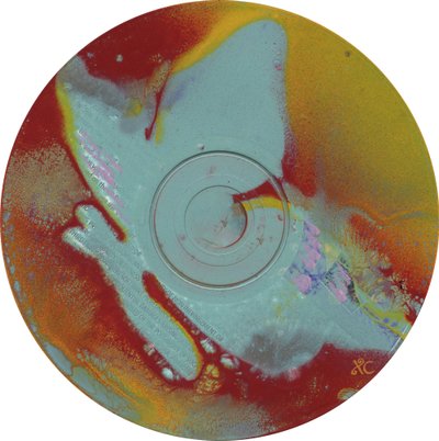 Sommerfugl, ca. 2023 (akryl på CD) af Christina Saj