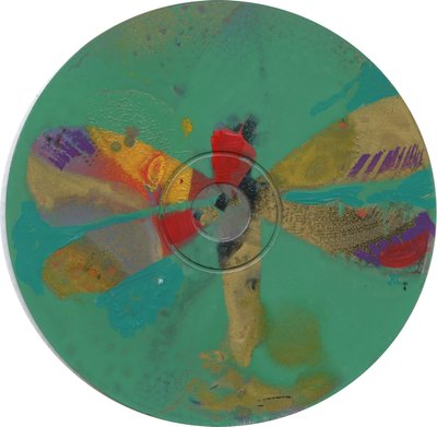 Dragonfly,ca.2023 (akryl på CD) af Christina Saj