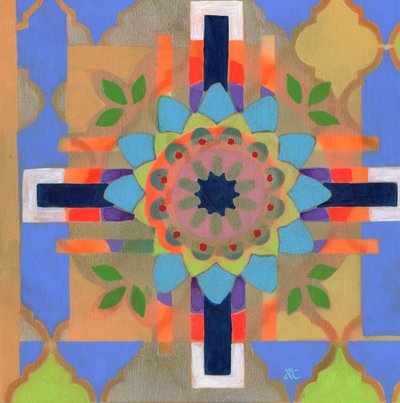Meditation 25, ca. 2017 akryl på panel af Christina Saj