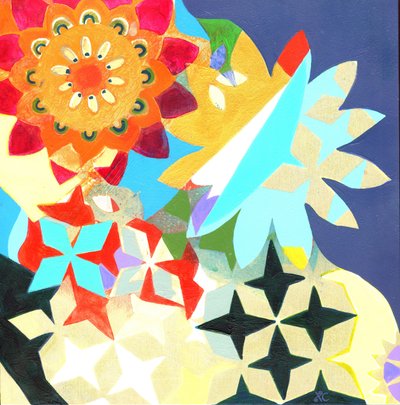 Meditation 36, ca. 2017 (akryl på panel) af Christina Saj