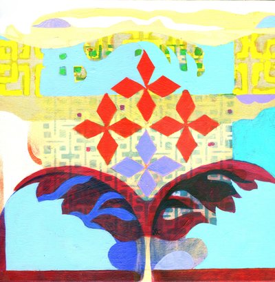 Meditation 6, ca. 2017 (akryl på panel) af Christina Saj