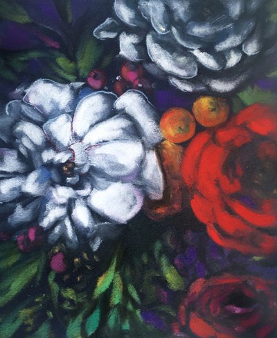 Frodige, mørke blomster af Christine Lindstrom