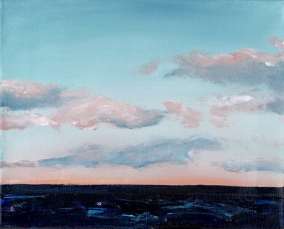 Pastelfarvet havhorisont af Christine Lindstrom