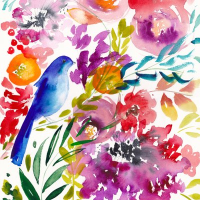Farverig blomsterfugl af Christine Lindstrom