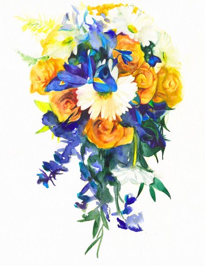 Farverig blomsterkaskade af Christine Lindstrom
