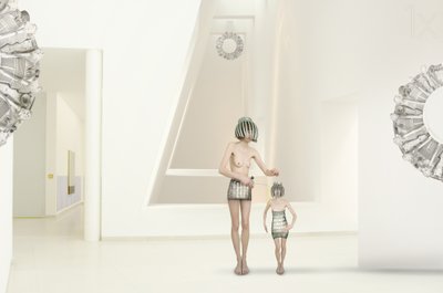 Futuristiske, minimalistiske figurer af Christine von Diepenbroek