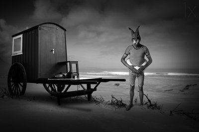 En ensom badegæst på Rabbit Beach af Christine von Diepenbroek