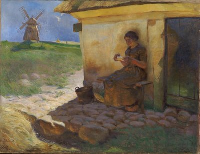 Pige, der læser et brev af Christjern Schobius