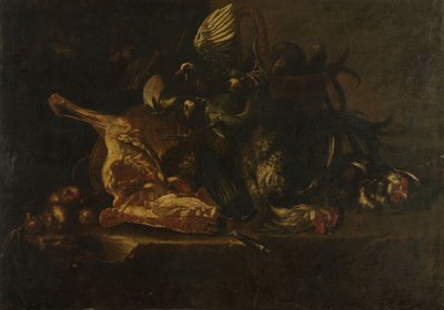 Stilleben med kød og døde fugle af Christoffel Puytlinck