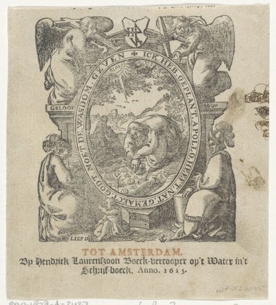 Titelvignet med en mand, der planter afgrøder af Christoffel van Sichem (II) (possibly)