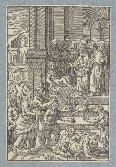 Ananias og Saffira af Christoffel van Sichem (II)