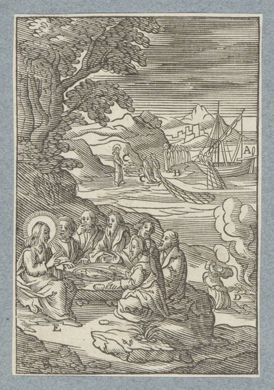 Kristus giver himlens nøgler til Peter af Christoffel van Sichem (II)