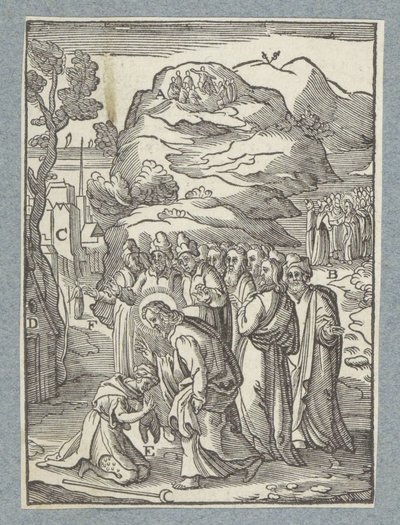 Kristus helbreder en spedalsk af Christoffel van Sichem (II)