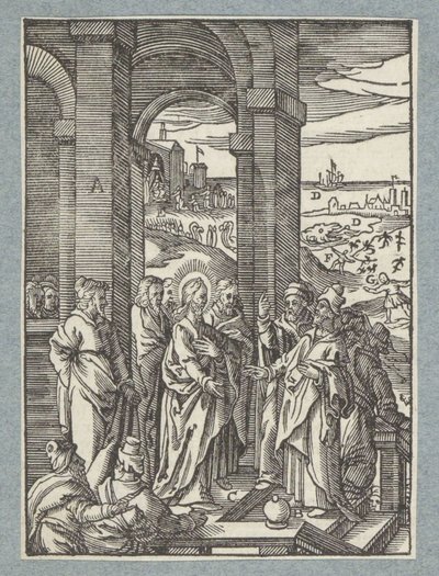 Farisæerne og de skriftkloge beder om et tegn på Kristus af Christoffel van Sichem (II)