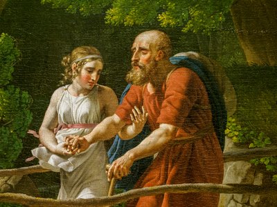 Ødipus og Antigone, detalje af Christoffer-Wilhelm Eckersberg