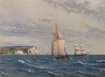 Den sydlige del af Møns Klint set fra havet. af Christoffer Wilhelm Eckersberg