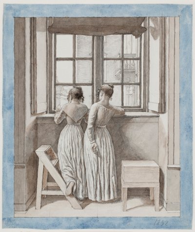 Ved et vindue i kunstnerens atelier af Christoffer Wilhelm Eckersberg