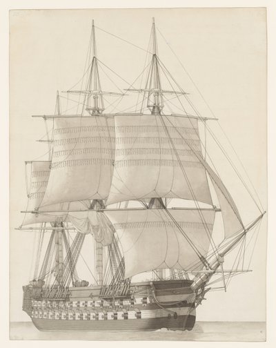 Skib fra den russiske linje af Christoffer Wilhelm Eckersberg