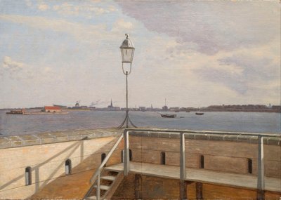 Udsigt fra Trekroner Batteri med København i det fjerne af Christoffer Wilhelm Eckersberg