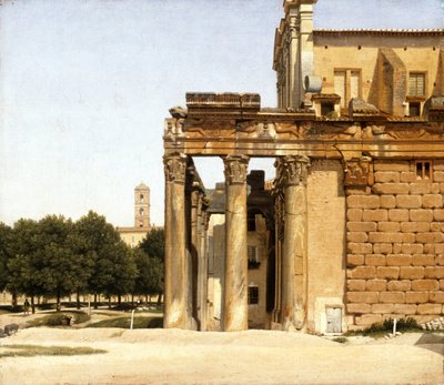 Udsigt over Via Sacra, Rom, 1814 af Christoffer Wilhelm Eckersberg