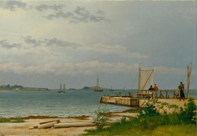 Udsigt mod Koster fra anløbsbroen ved Kallehave af Christoffer Wilhelm Eckersberg