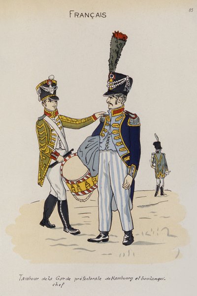 En trommeslager og bagermester fra præfekturgarden i Hamborg, ca. 1806 af Christoph Suhr