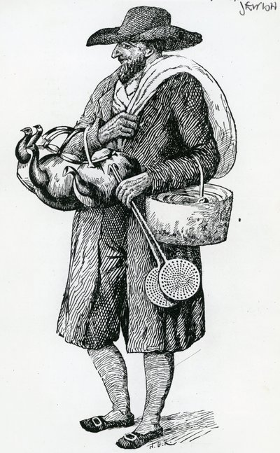 Jødisk Hawker of Hamburg, attende århundrede af Christoph Suhr