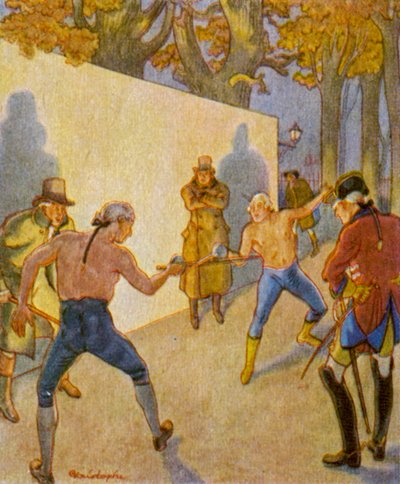 Duel / Duel (farvelitografi) af Christophe (1856 1945)