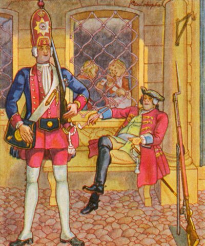 Riesengarde / Kæmpevagt (farvelitografi) af Christophe (1856-1945)