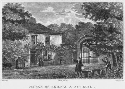 House of Nicolas Boileau, kendt som Boileau-Despreaux, i Auteuil, Paris, indgraveret af Ashby (1800-tallet) af Christophe Civeton