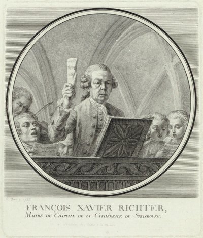 Portræt af komponisten Franz Xaver Richter 1709-1789, 1785. af Christophe Guerin