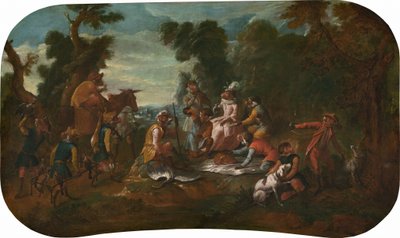Singerie: The Picnic, ca. 1739. af Christophe Huet