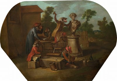 Singerie: Billedhuggeren, ca. 1739. af Christophe Huet
