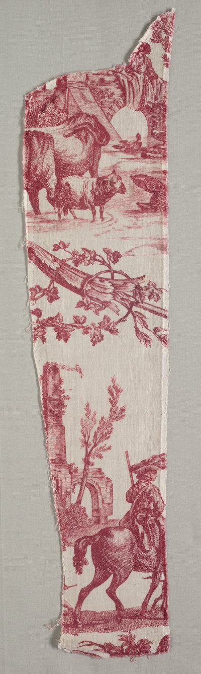 Fragmenter af kobbertrykt bomuld, ca. 1789. af Christophe Philippe Oberkampf