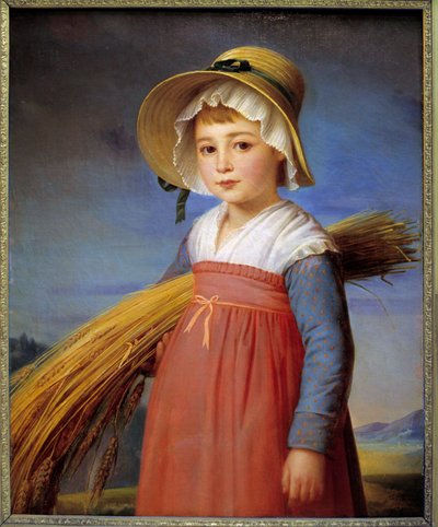 La petite gleaneuse Maleri af Christophe Degeorge (1786-1854) Musee Bargoin fra det 19. århundrede, Clermont Ferrand (Clermont-Ferrand) af Christophe Thomas Degeorge