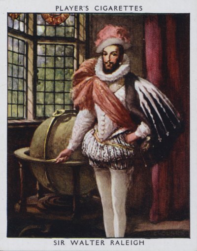 Sir Walter Raleigh (farve litografi) af Christopher (after) Clark