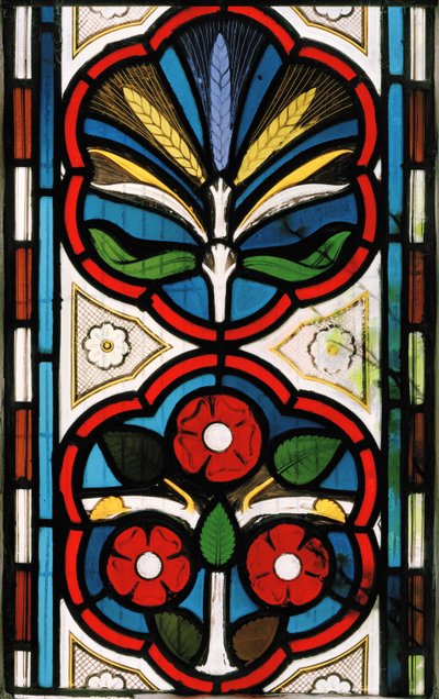 Roser og hvede, 1865 (farvet glas) af Christopher Dresser