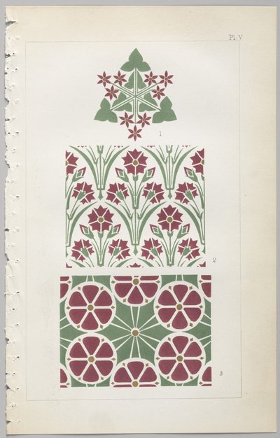 Kunsten at dekorativt design: med et appendiks, der angiver de timer på dagen, hvor blomsterne åbner, udgivet af Day & Son, London, 1862 af Christopher Dresser