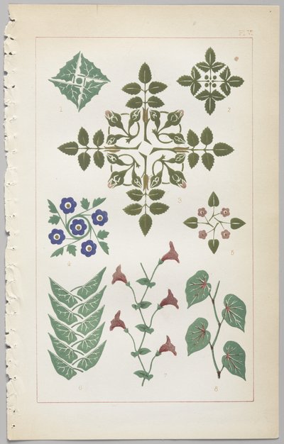 Kunsten at dekorativt design: med et appendiks, der angiver de timer på dagen, hvor blomsterne åbner, udgivet af Day & Son, London, 1862 af Christopher Dresser