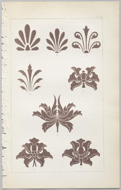 Kunsten at dekorativt design: med et appendiks, der angiver de timer på dagen, hvor blomsterne åbner, udgivet af Day & Son, London, 1862 af Christopher Dresser