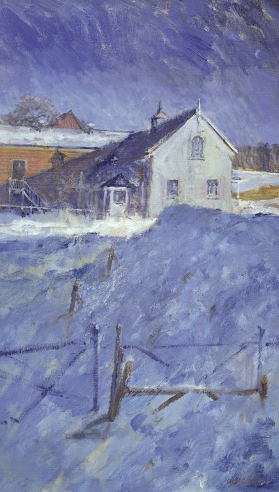 Talvi Silver Lodgessa (öljy kankaalle) af Christopher Glanville