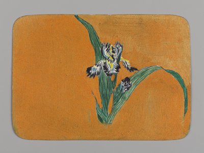 Lille kort med iris, ca. 1880. Akvarel og metallisk blæk af Christopher Grant La Farge