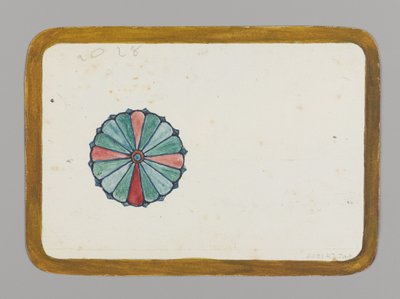 Stiliseret krysantemum (verso), ca. 1880 (wc, sort blæk og metallisk maling over grafit på meget tyndt karton) af Christopher Grant La Farge