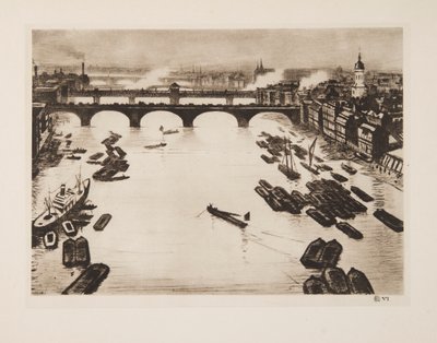 London Bridges, pub. 1924. af Christopher Richard Wynne Nevinson
