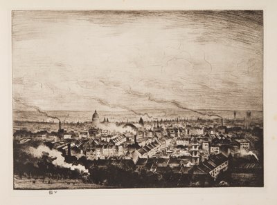 London fra Parliament Hill, pub. 1923. af Christopher Richard Wynne Nevinson