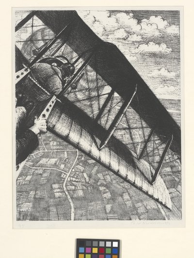 Bygning af fly: Banking ved 4.000 fod (litografi) af Christopher Richard Wynne Nevinson