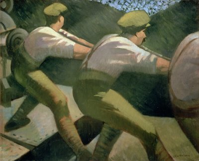 Lader en pistol i skyttegravene, 1918 af Christopher Richard Wynne Nevinson