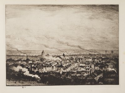 London fra Parliament Hill, publiceret 1923 (radering) af Christopher Richard Wynne Nevinson