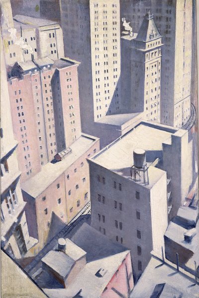 Looking Down on Downtown, 1920 (ætsning og drypoint) af Christopher Richard Wynne Nevinson